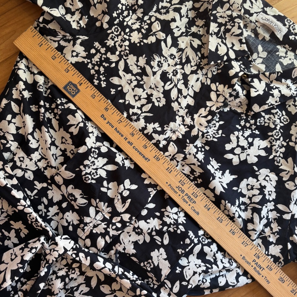 Calvin Klein Navy and White Floral Dress 10 - Picture 5 of 7